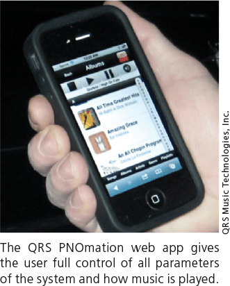 The QRS PNOmation web app gives the user full control of all parameters of the system and how music is played.