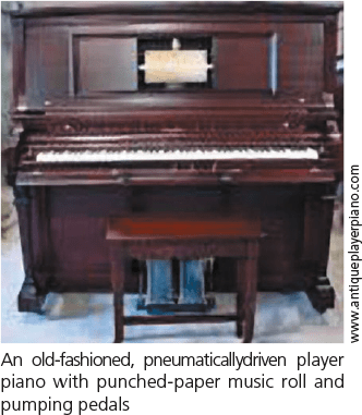 Old Fashioned, pneumatically-driven Player Piano
