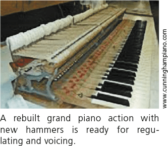 A rebuilt grand piano action