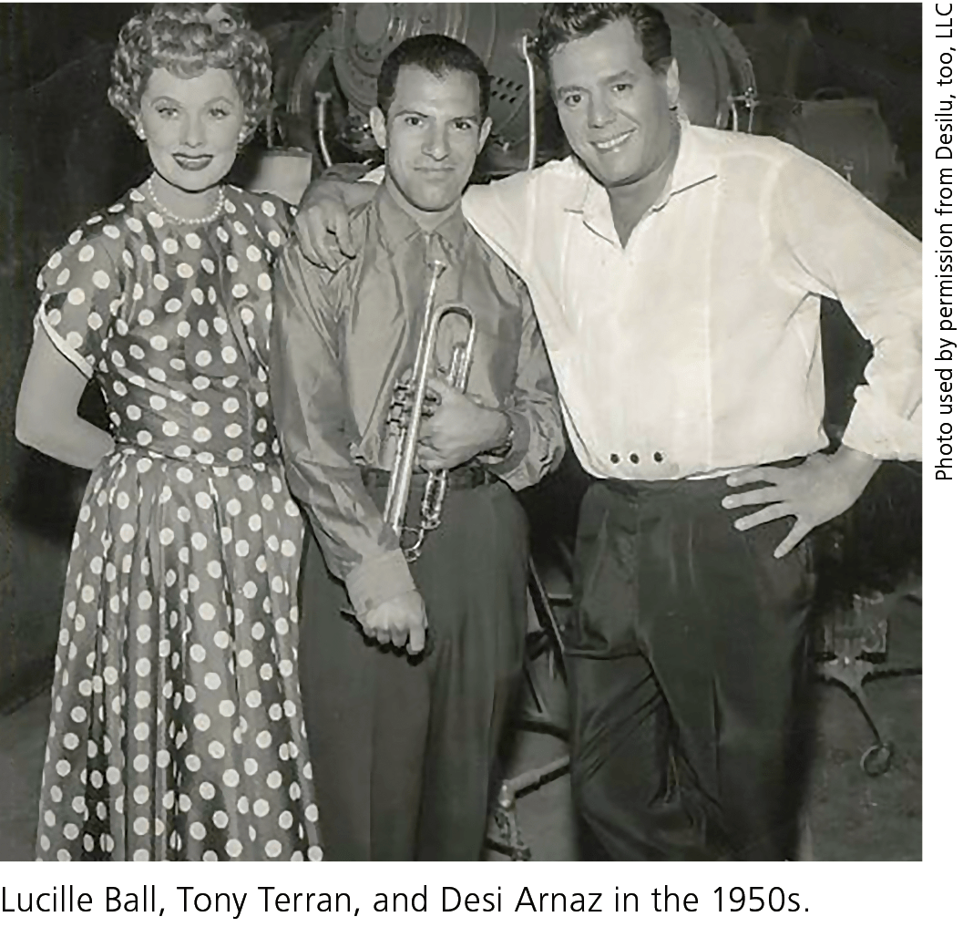 Lucille Ball, Tony Terran, and Desi Arnaz in the 1950s.