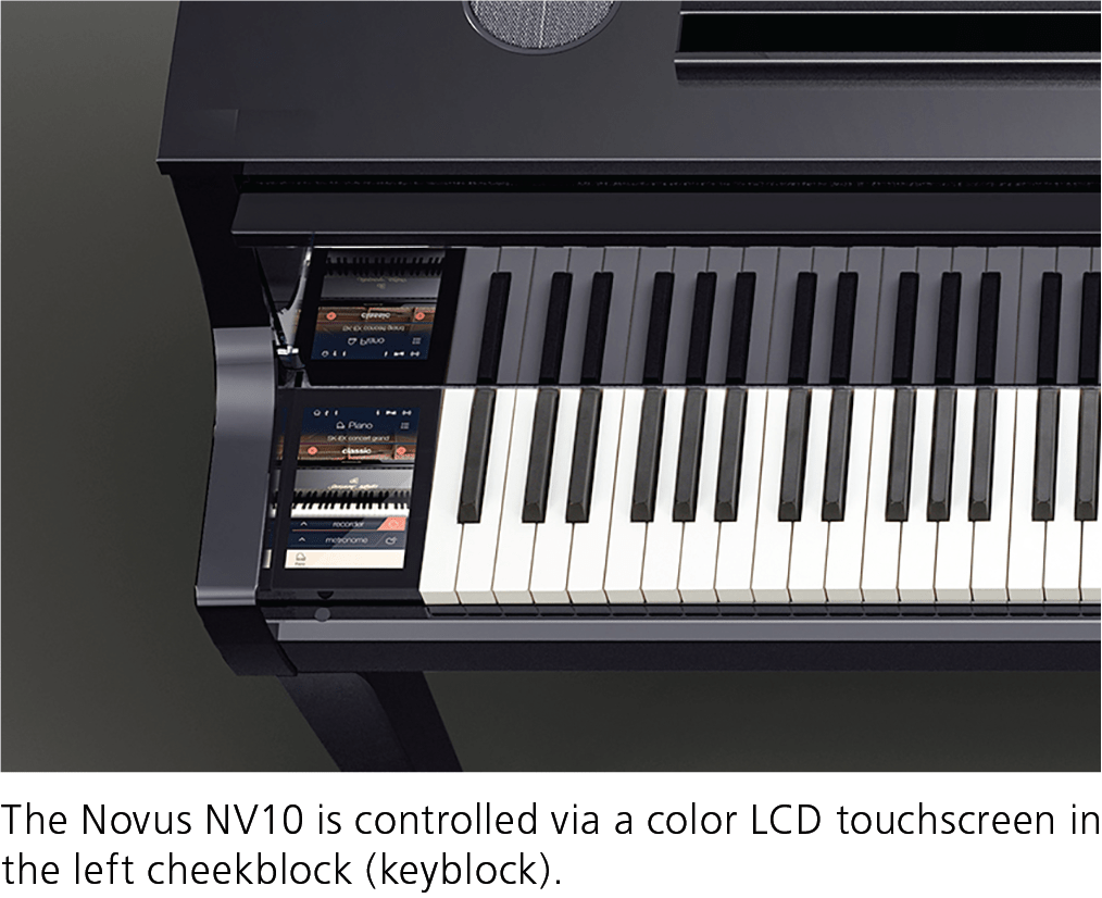 The NV10 is controlled via a color LCD touchscreen in the left cheekblock (keyblock).