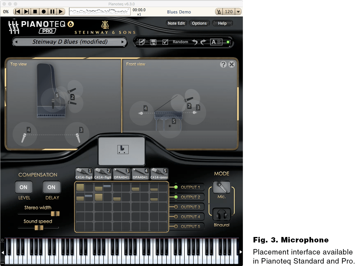 Fig. 3. Microphone-placement interface available in Pianoteq Standard and Pro.