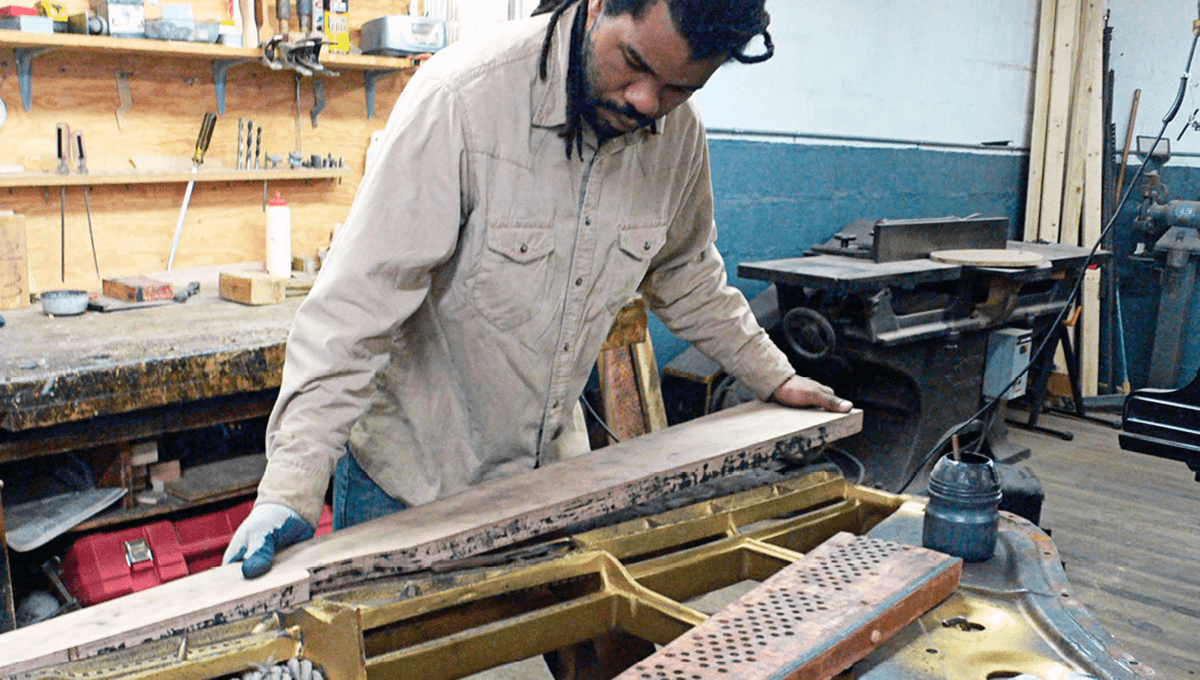 Replacing a pinblock in a grand piano. Source: A.C. Pianocraft, Inc.